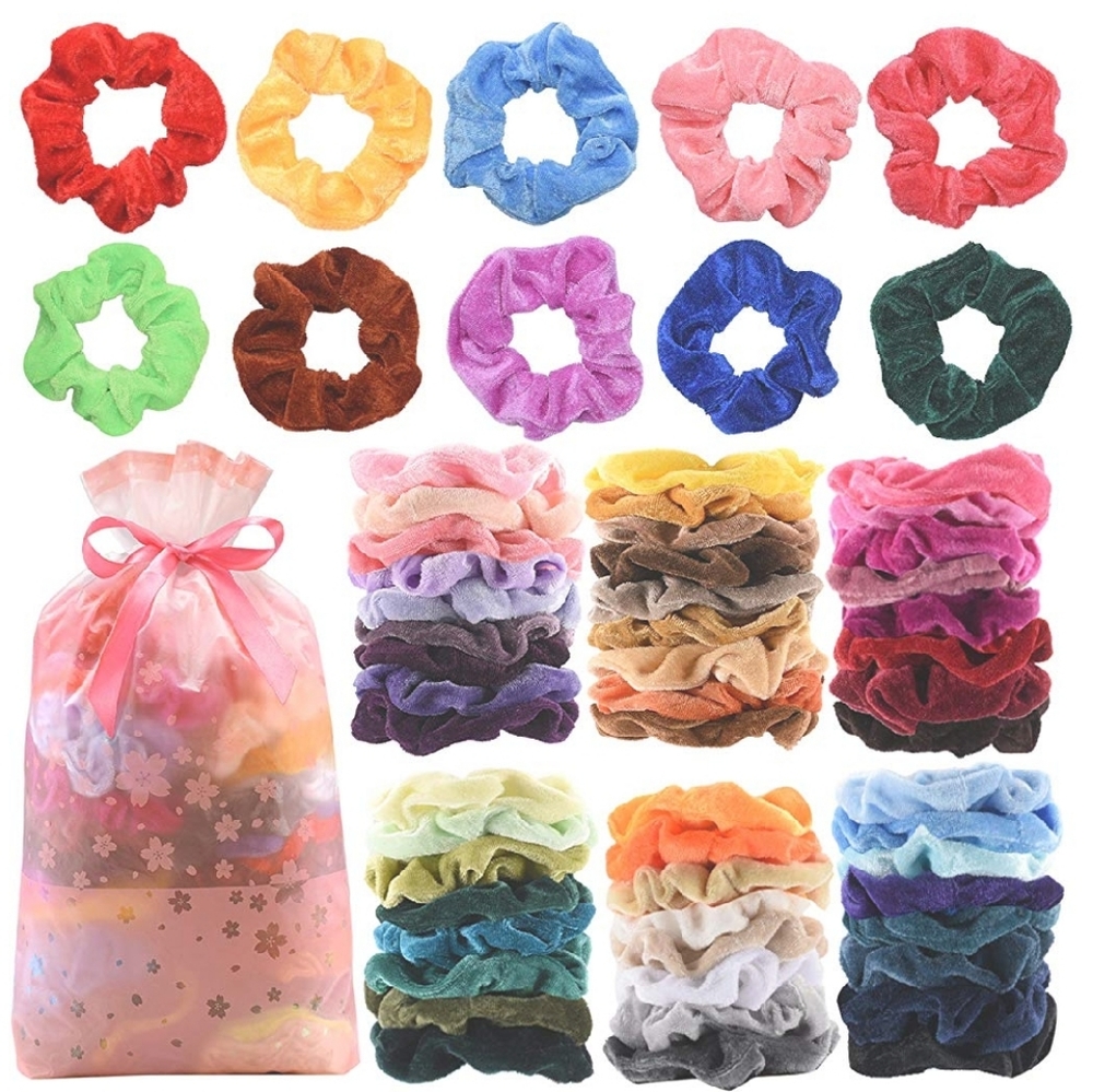 60 VELVET SCRUNCHIES - Picture 2 of 3